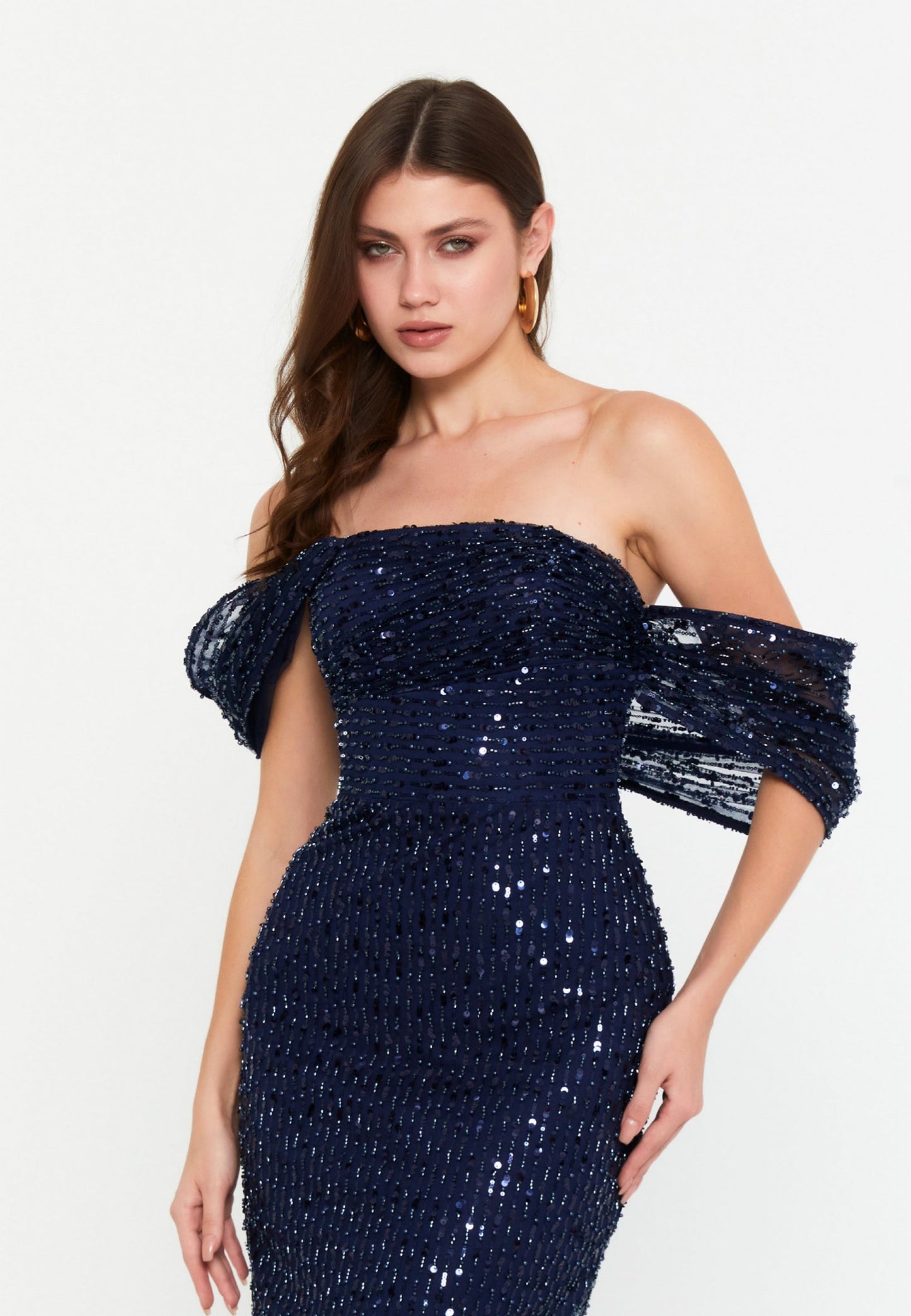 Off Shoulder Maxi Tulle Mermaid Regular Wedding Guest Dress Unit Price: €58