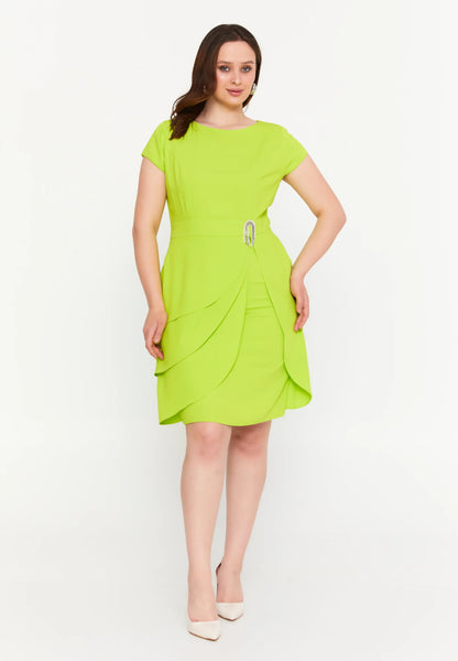 Short Sleeve Midi Viscose Column Plus Size Evening Dress Unit Price: €47