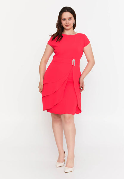 Short Sleeve Midi Viscose Column Plus Size Evening Dress Unit Price: €47