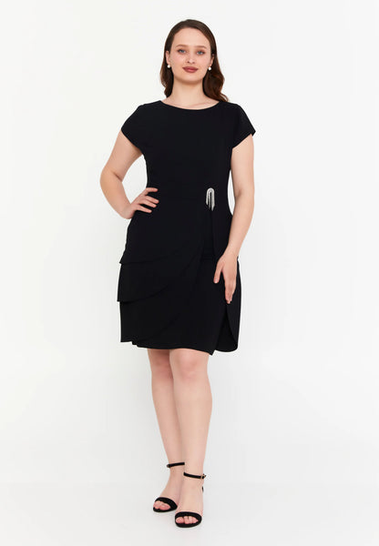 Short Sleeve Midi Viscose Column Plus Size Evening Dress Unit Price: €47