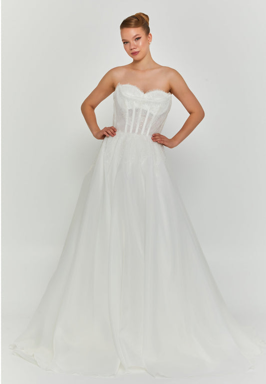 Strapless Maxi Polyester Regular Wedding Dress Unit Price: €210