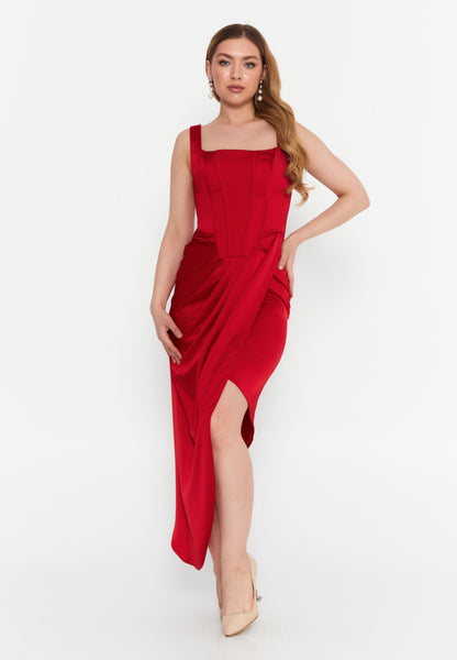 Sleeveless Midi Satin Column Regular Evening Dress Unit Price: €30