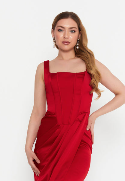Sleeveless Midi Satin Column Regular Evening Dress Unit Price: €30