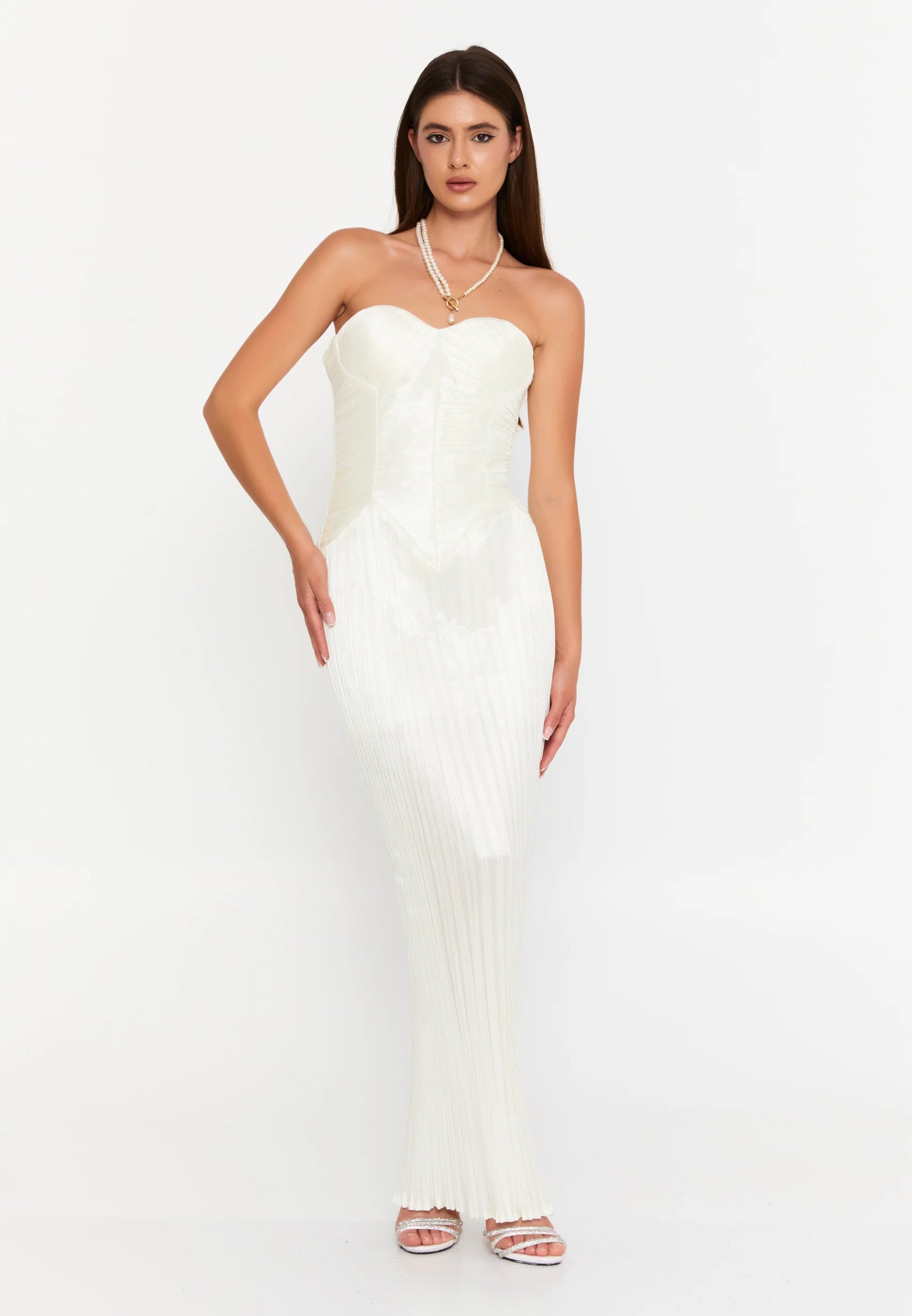 Strapless Maxi Lycra Column Regular Evening Dress Unit Price: €47