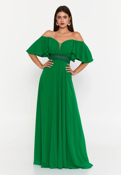 Off Shoulder Maxi Chiffon Column Regular Wedding Guest Dress Unit Price: €60