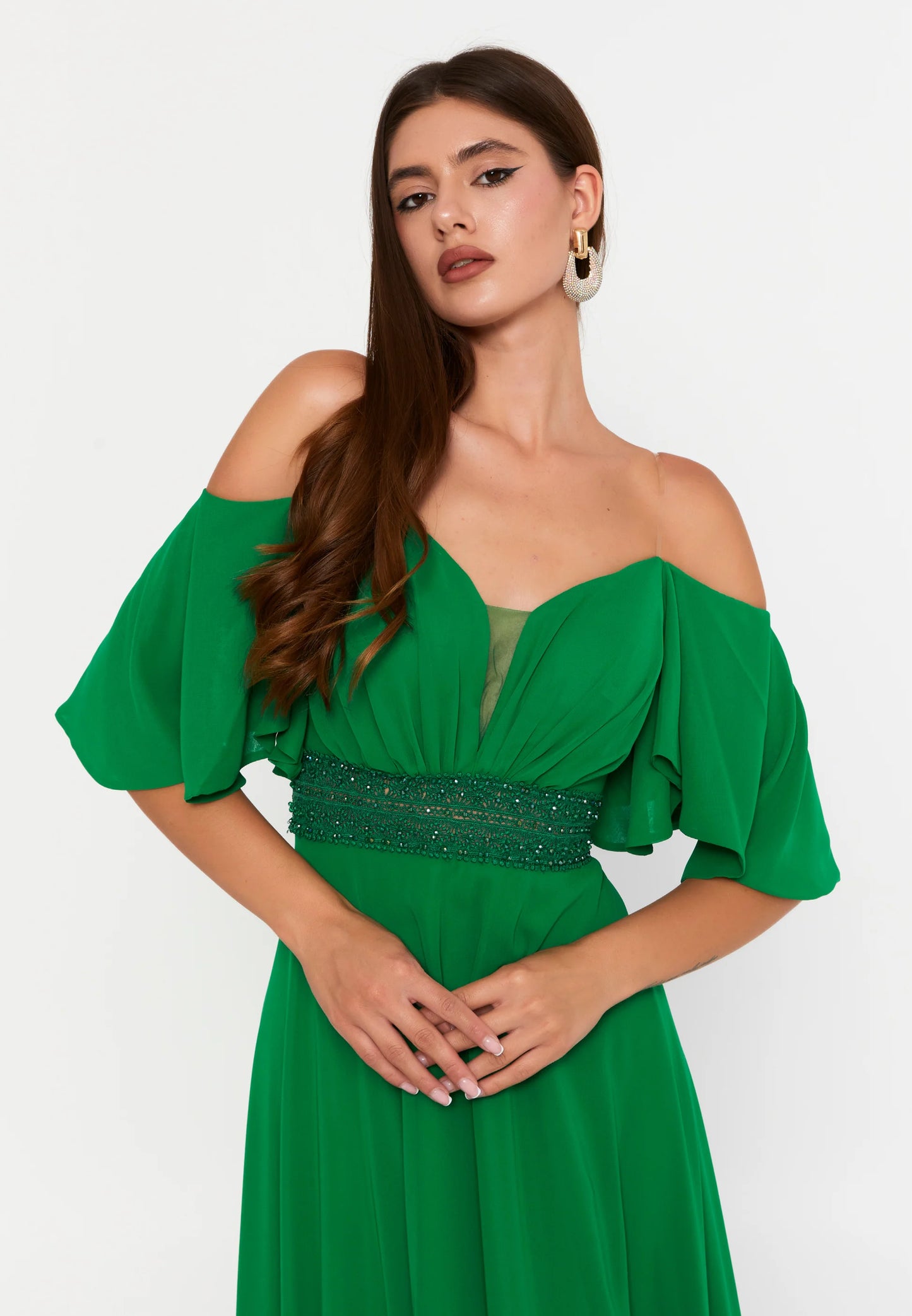 Off Shoulder Maxi Chiffon Column Regular Wedding Guest Dress Unit Price: €60