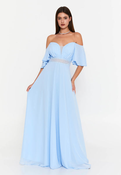 Off Shoulder Maxi Chiffon Column Regular Wedding Guest Dress Unit Price: €60