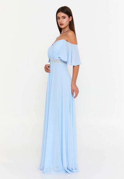 Off Shoulder Maxi Chiffon Column Regular Wedding Guest Dress Unit Price: €60