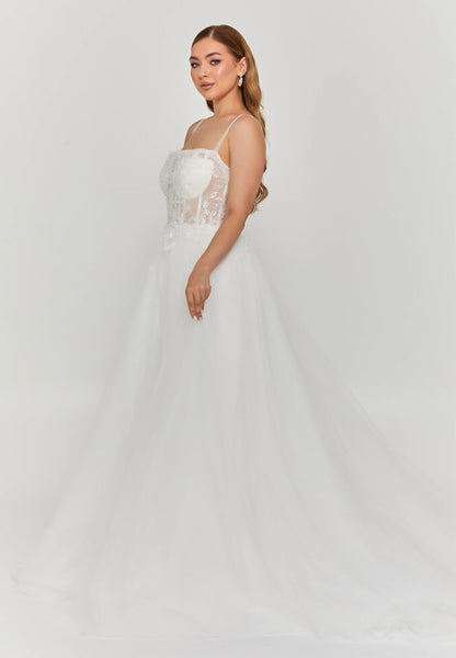 Sleeveless Maxi Tulle Regular Wedding Dress Unit Price: €240