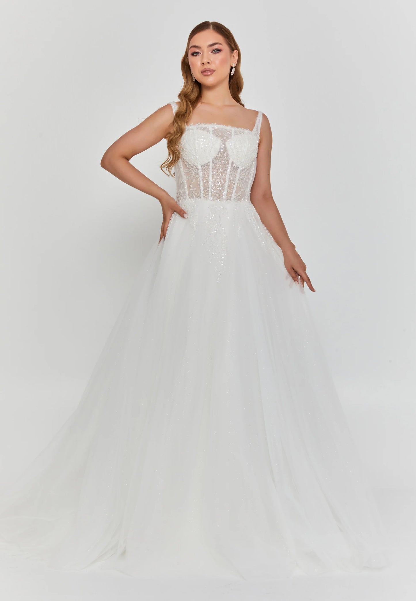 Sleeveless Maxi Tulle Regular Wedding Dress Unit Price: €265