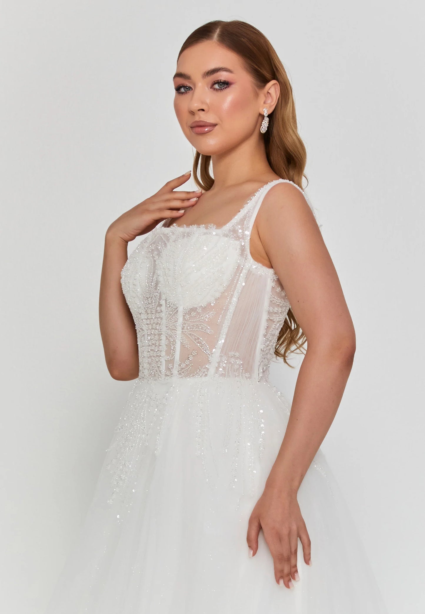 Sleeveless Maxi Tulle Regular Wedding Dress Unit Price: €265