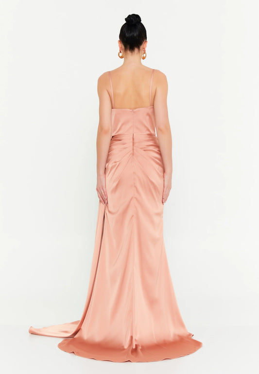 Sleeveless Maxi Satin Mermaid Regular Wedding Guest Dress Unit Price: €72