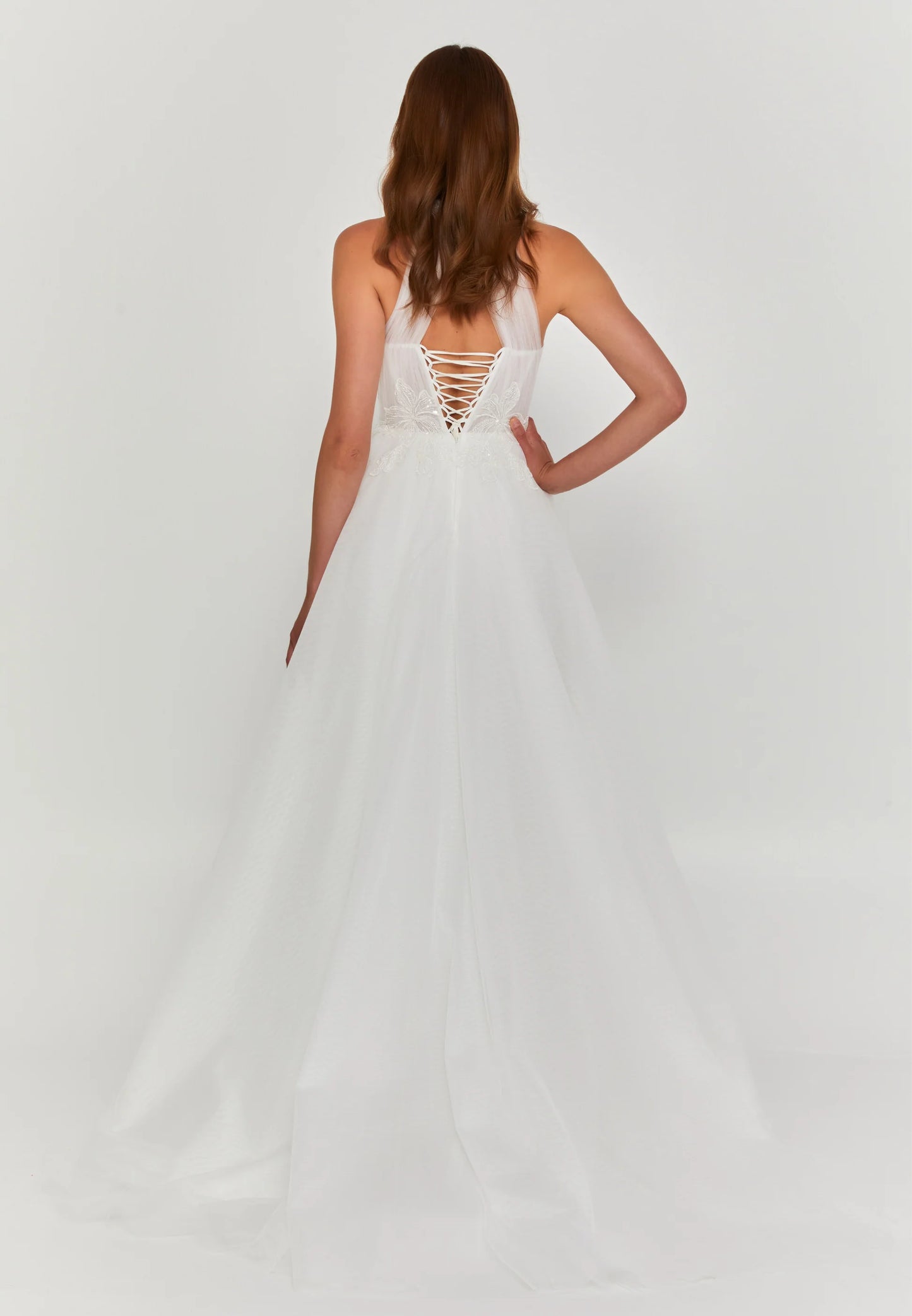 Sleeveless Maxi Tulle Regular Wedding Dress Unit Price: €390