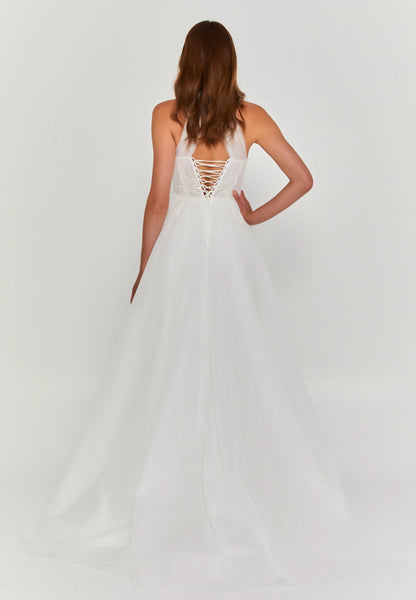 Sleeveless Maxi Tulle Regular Wedding Dress Unit Price: €390