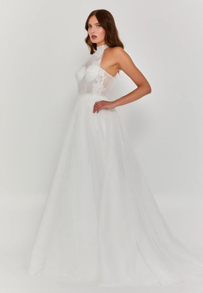 Sleeveless Maxi Tulle Regular Wedding Dress Unit Price: €390