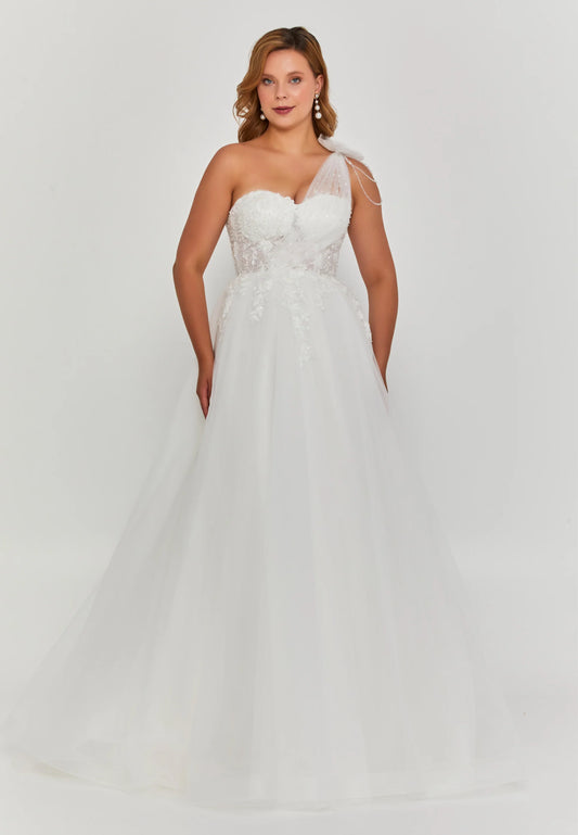One Shoulder Maxi Tulle Regular Wedding Dress Unit Price: €390