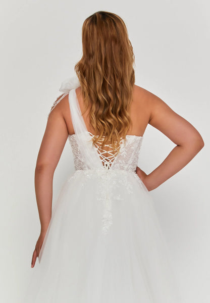 One Shoulder Maxi Tulle Regular Wedding Dress Unit Price: €390