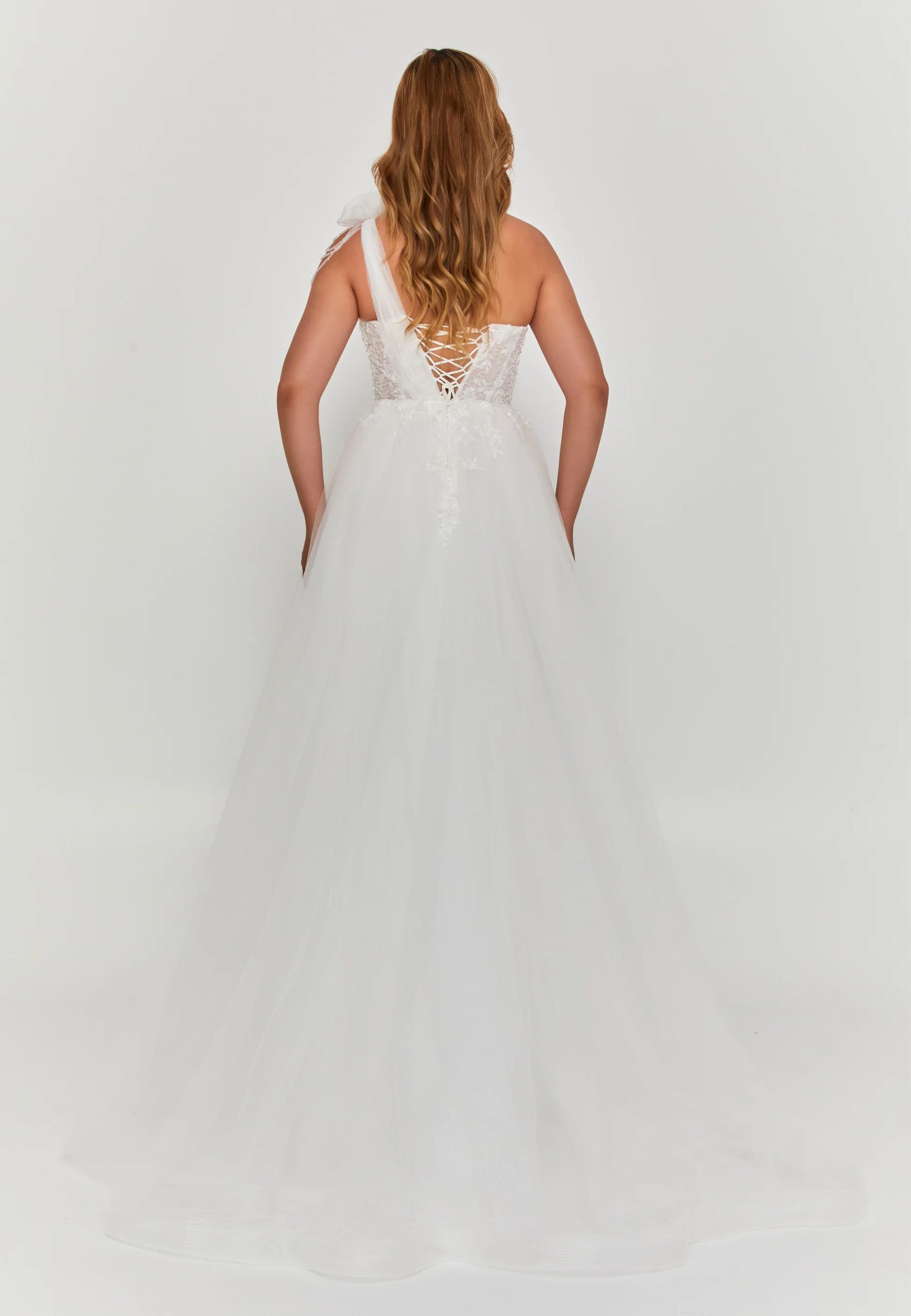One Shoulder Maxi Tulle Regular Wedding Dress Unit Price: €390