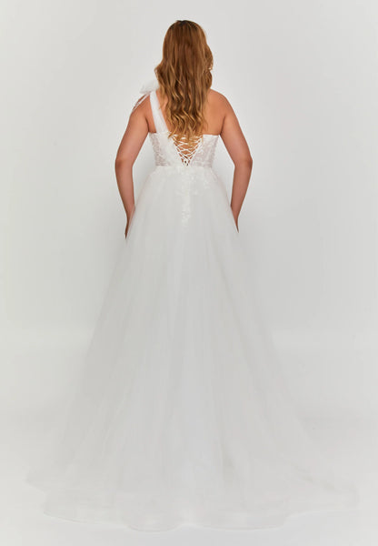 One Shoulder Maxi Tulle Regular Wedding Dress Unit Price: €390