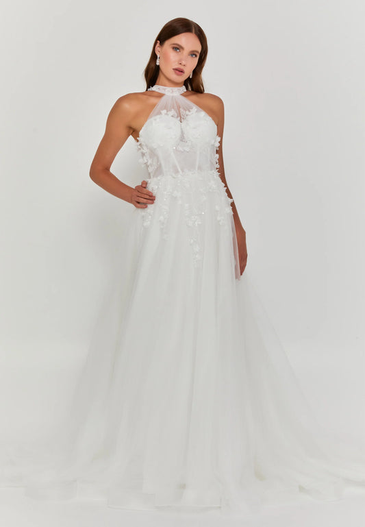 Sleeveless Maxi Tulle Regular Wedding Dress Unit Price: €390