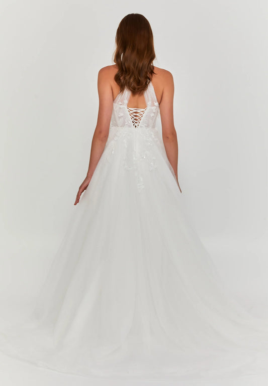 Sleeveless Maxi Tulle Regular Wedding Dress Unit Price: €390