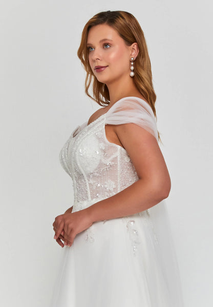 Off Shoulder Maxi Tulle Regular Wedding Dress Unit Price: €450