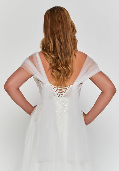 Off Shoulder Maxi Tulle Regular Wedding Dress Unit Price: €450