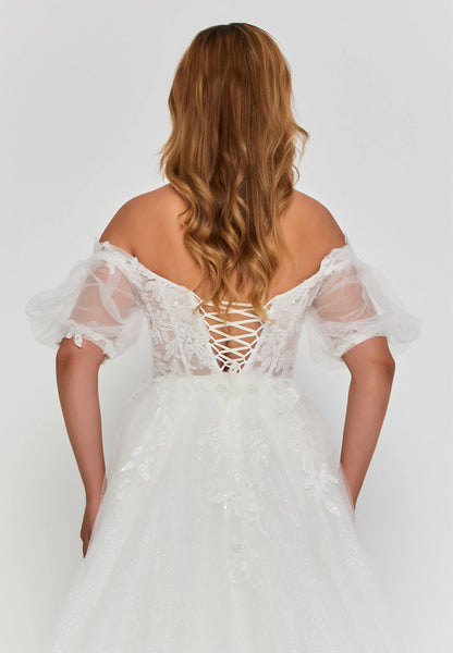 Off Shoulder Maxi Tulle Regular Wedding Dress Unit Price: €450