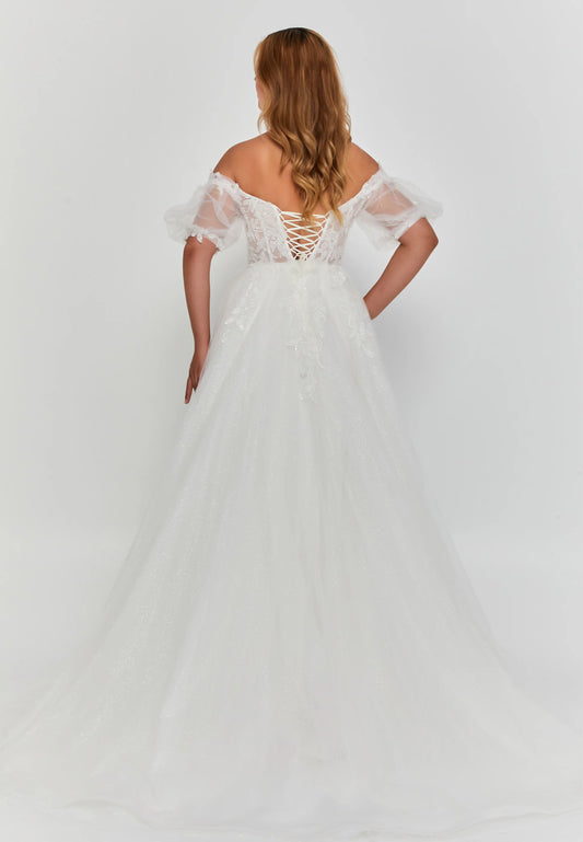 Off Shoulder Maxi Tulle Regular Wedding Dress Unit Price: €450