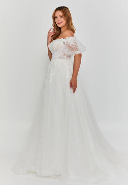 Off Shoulder Maxi Tulle Regular Wedding Dress Unit Price: €450