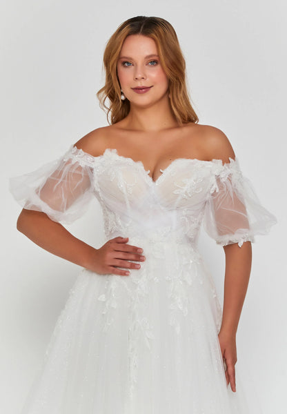 Off Shoulder Maxi Tulle Regular Wedding Dress Unit Price: €450