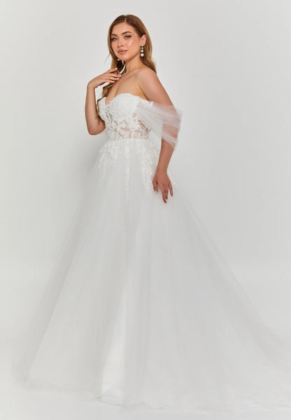 Off Shoulder Maxi Tulle Regular Wedding Dress Unit Price: €290