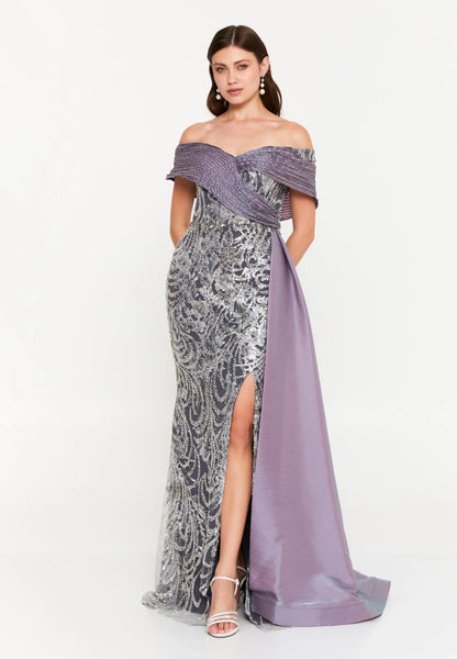 Off Shoulder Maxi Tulle Mermaid Regular Wedding Guest Dress Unit Price: €95