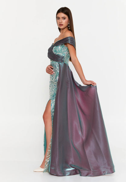 Off Shoulder Maxi Tulle Mermaid Regular Wedding Guest Dress Unit Price: €95