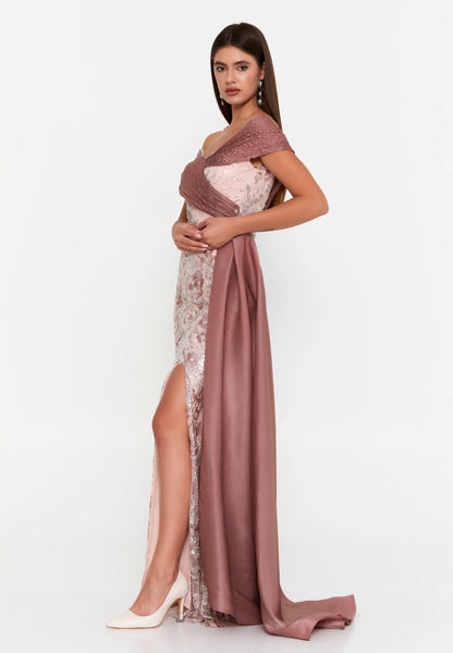 Off Shoulder Maxi Tulle Mermaid Regular Wedding Guest Dress Unit Price: €95
