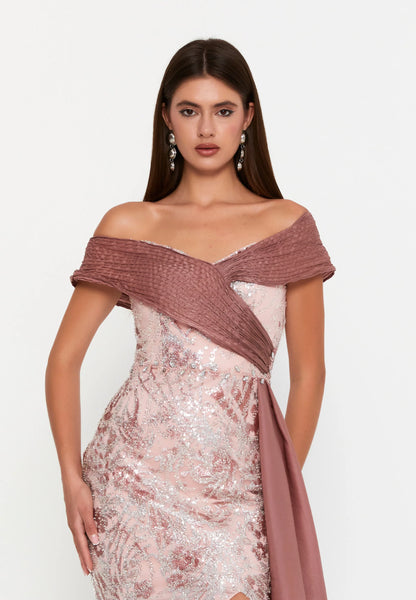 Off Shoulder Maxi Tulle Mermaid Regular Wedding Guest Dress Unit Price: €95