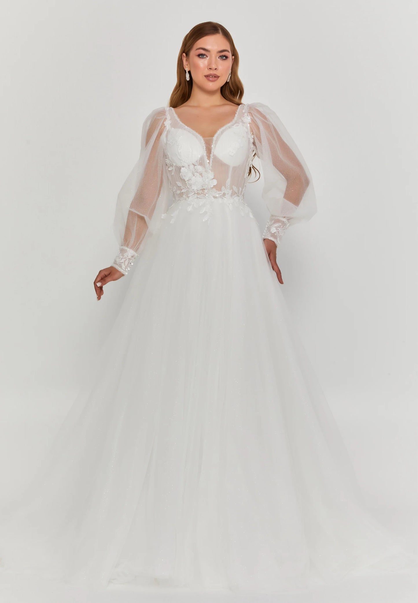 Long Sleeve Maxi Tulle Regular Wedding Dress Unit Price: €265
