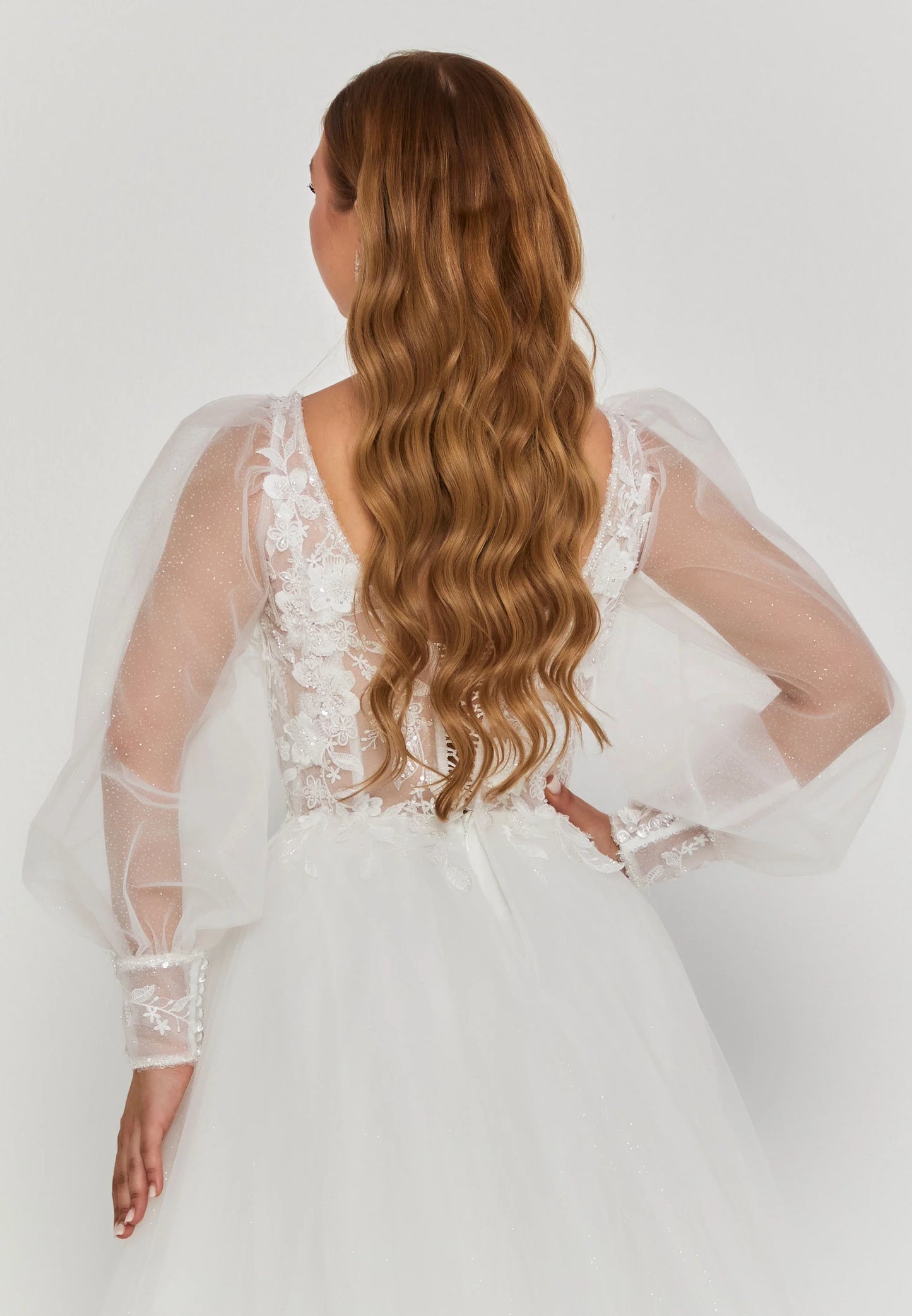 Long Sleeve Maxi Tulle Regular Wedding Dress Unit Price: €265