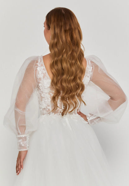 Long Sleeve Maxi Tulle Regular Wedding Dress Unit Price: €265