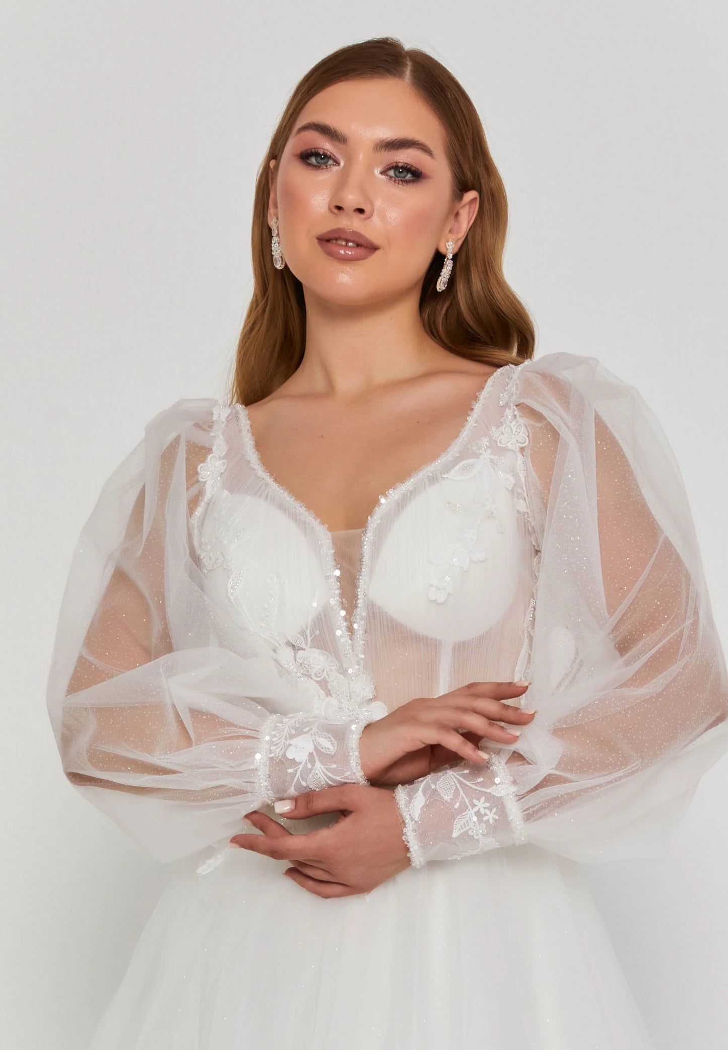 Long Sleeve Maxi Tulle Regular Wedding Dress Unit Price: €265