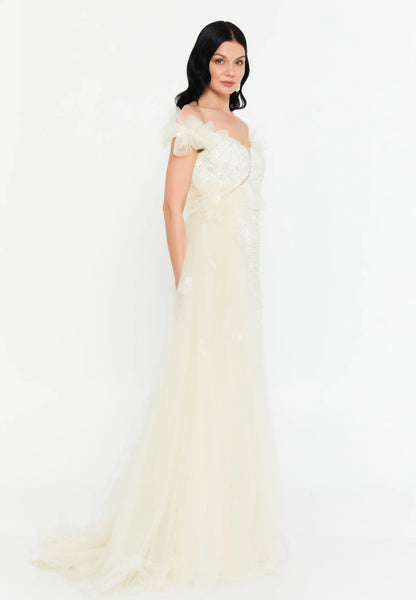 Off Shoulder Maxi Tulle Mermaid Regular Prom Dress Unit Price: €210