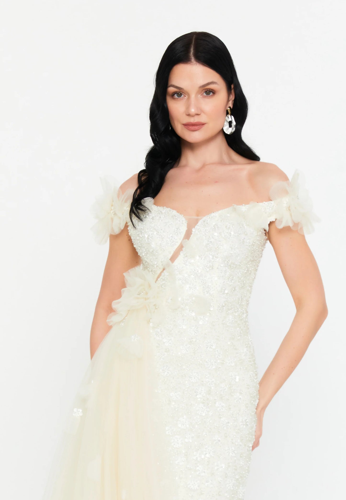 Off Shoulder Maxi Tulle Mermaid Regular Prom Dress Unit Price: €210