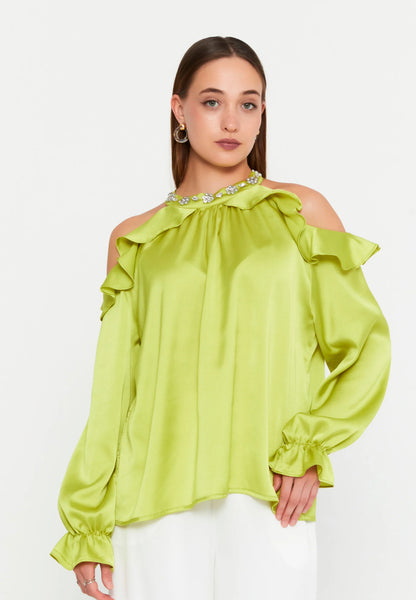 Long Sleeve With Stones Regular Blouse Unit Price: €18