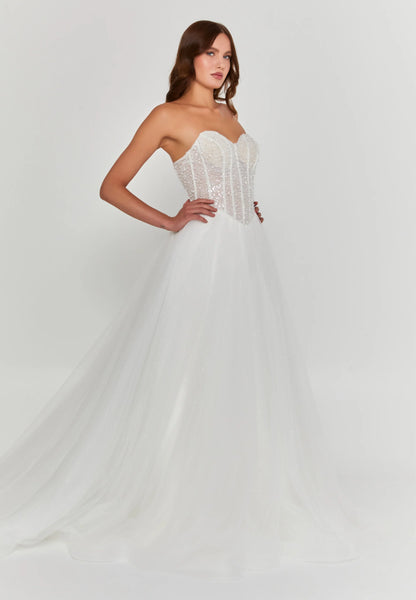 Strapless Maxi Tulle Regular Wedding Dress Unit Price: €390
