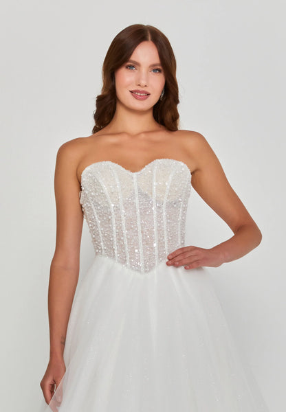 Strapless Maxi Tulle Regular Wedding Dress Unit Price: €390