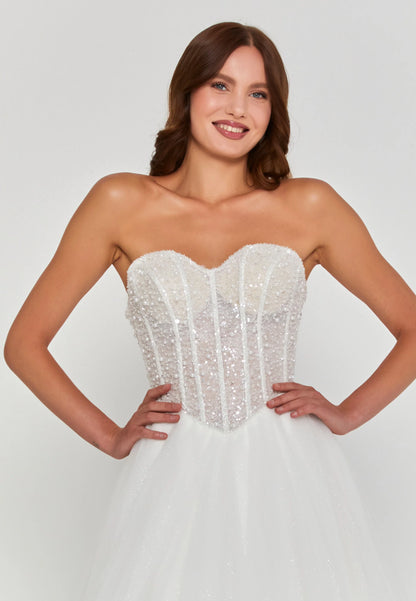 Strapless Maxi Tulle Regular Wedding Dress Unit Price: €390