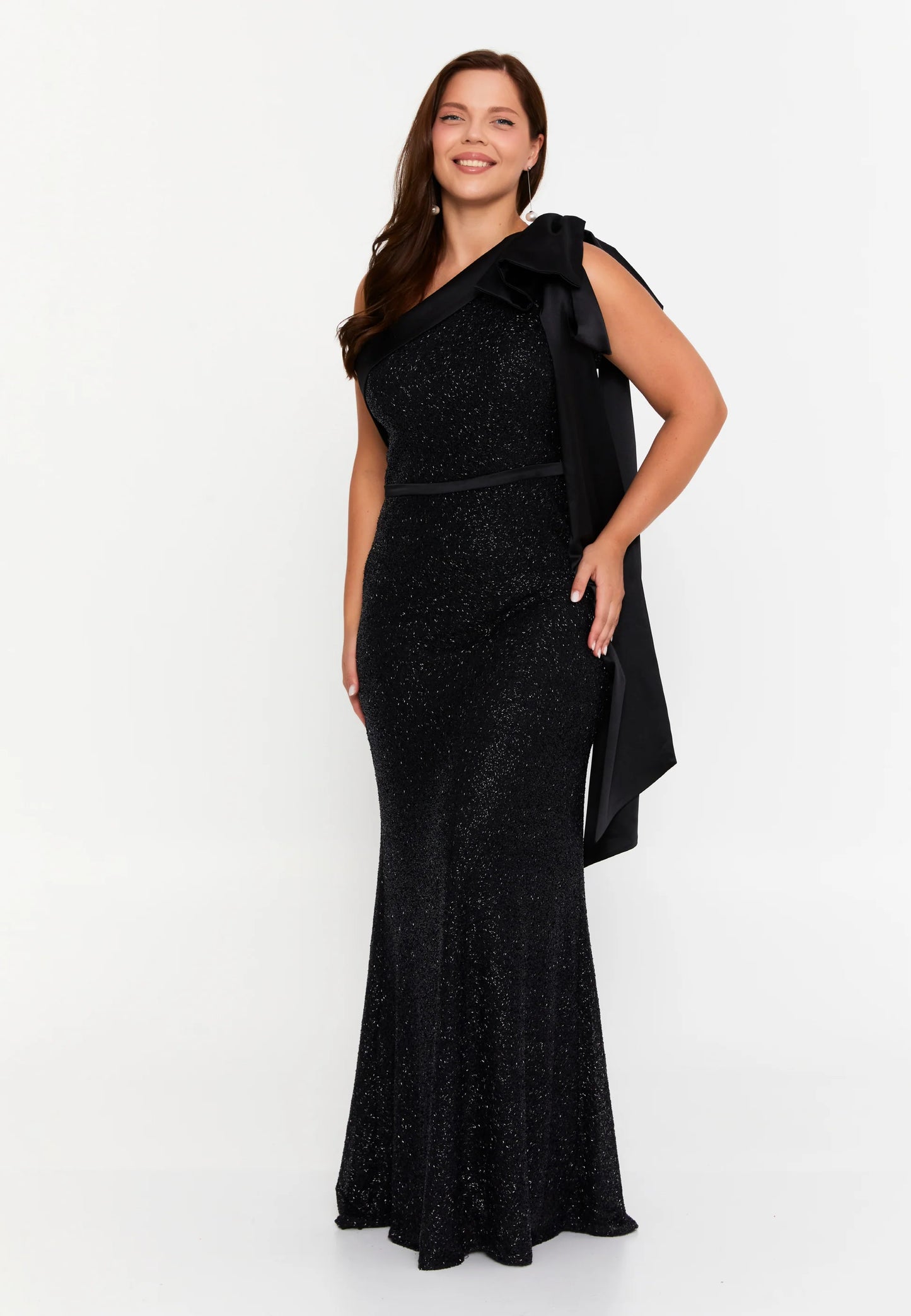 One Shoulder Maxi Lycra Mermaid Plus Size Wedding Guest Dress Unit Price: €75