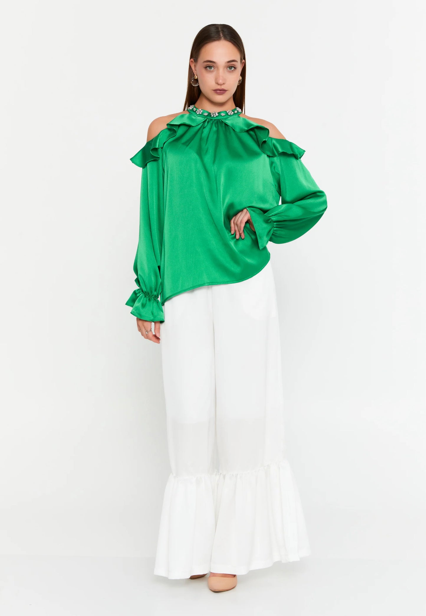 Long Sleeve With Stones Regular Blouse Unit Price: €18