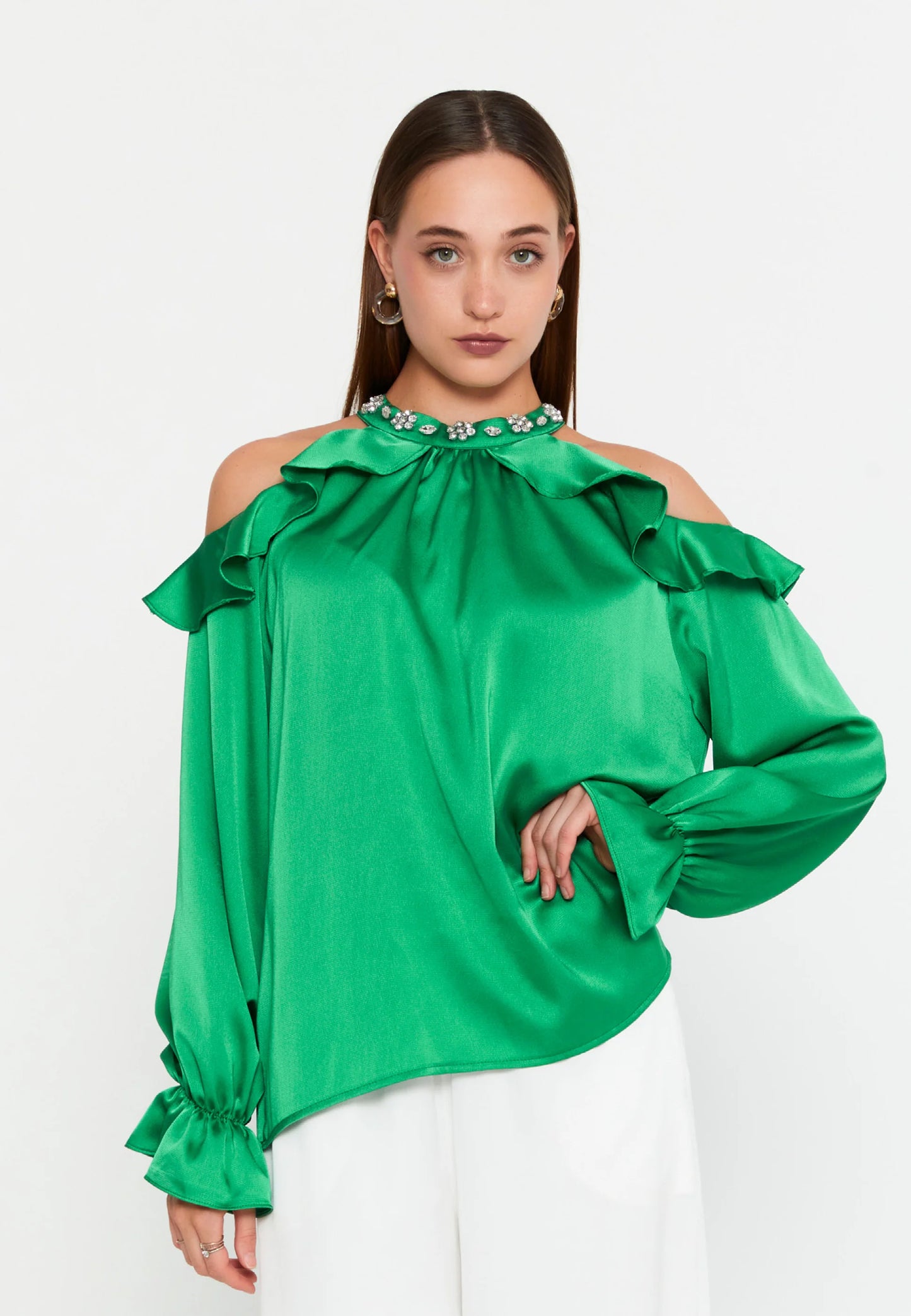 Long Sleeve With Stones Regular Blouse Unit Price: €18