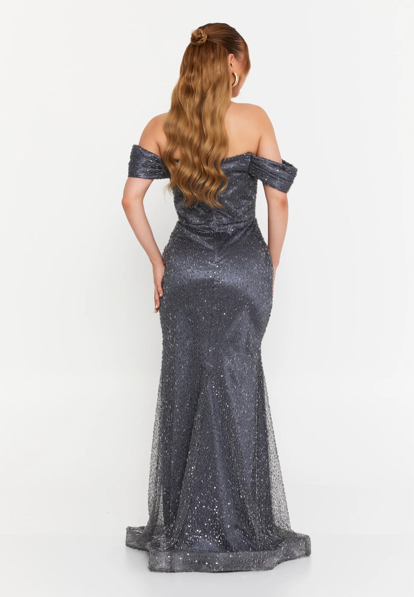 Off Shoulder Maxi Tulle Mermaid Regular Wedding Guest Dress Unit Price: €95
